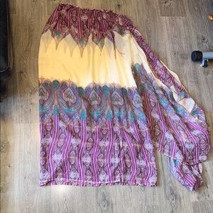 Bohemian Maxi Silk Skirt with Paisley Print